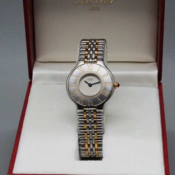 Mint Cartier Ladies Two Tone Gold Watch With Box - Picture 1 of 10